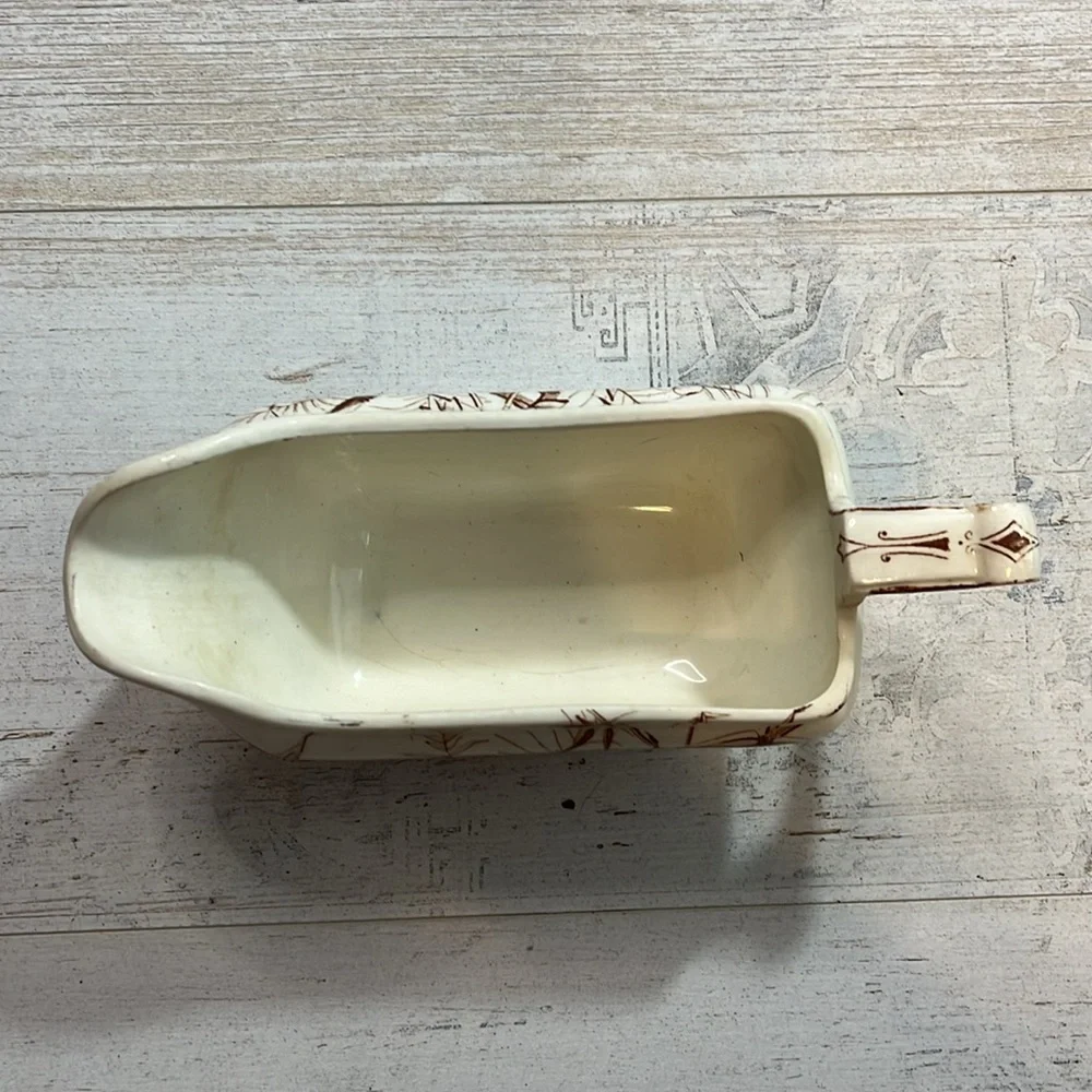 Vintage J. H Davis Chatsworth Ceramic Gravy Boat Bamboo Design